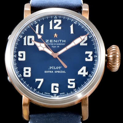 홍콩명품 [제니스] 남성용 파일럿 타입20 29.2430.679/57.C808 엑스트라 스페셜!! 고급스러운 18K 로즈골드 케이스 콤비 네이비 다이얼 오토매틱 무브먼트 ZEN4230  