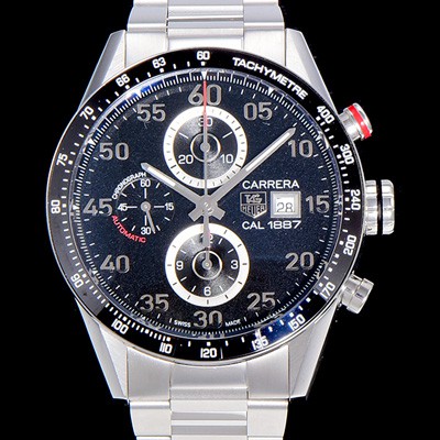 홍콩명품 [태그호이어] 남성용 까레라 CAL.1887 크로노그래프 블랙 다이얼 오토매틱 무브먼트 TAG0210  