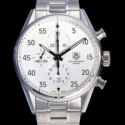 홍콩명품 [태그호이어] 남성용 까레라 칼리버 1887 크로노 화이트 다이얼 TAG4215  