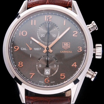 홍콩명품 [태그호이어] 남성용 까레라 칼리버 1887 크로노그래프 브라운 다이얼 7750 오토매틱 TAG4213  