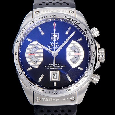 홍콩명품 [태그호이어] 남성용 까레라 칼리버 17 블랙 다이얼 블루핸즈 브레이슬릿 TAG0401  