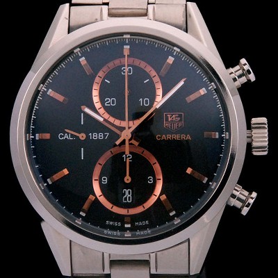홍콩명품 [태그호이어] 남성용 까레라 칼리버 1887 크로노그래프 블랙 다이얼 7750 오토매틱 TAG4203  