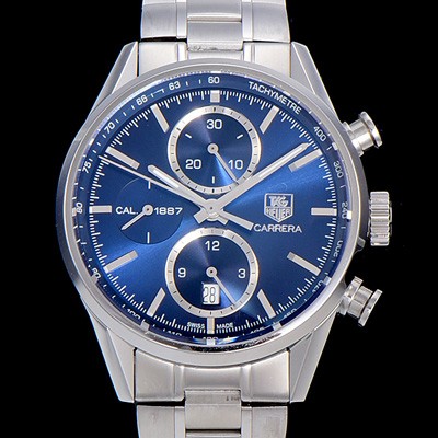 홍콩명품 [태그호이어] 남성용 까레라 칼리버 1887 크로노그래프 블루 다이얼 7750 오토매틱 TAG0400  