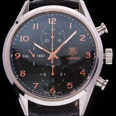 홍콩명품 [태그호이어] 남성용 까레라 칼리버 1887 크로노그래프 블랙 다이얼 7750 오토매틱 TAG4211  