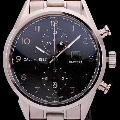 홍콩명품 [태그호이어] 남성용 까레라 칼리버 1887 크로노그래프 블랙 다이얼 7750 오토매틱 TAG4202  