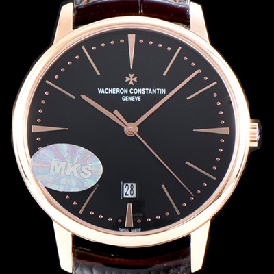 홍콩명품 [바쉐론콘스탄틴] 남성용 패트리모니 85180/000R-9166 셀프 와인딩 드레스 워치!! 18K 로즈골드 케이스 블랙 다이얼 오토매틱 무브먼트 VAC0210  