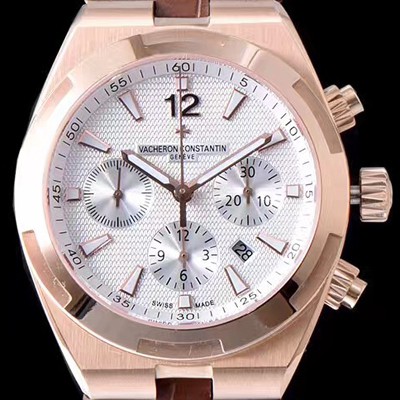 홍콩명품 [바쉐론콘스탄틴] 남성용 오버시즈 49150000R-9454 컬럼 휠 크로노그래프 18k 로즈골드 케이스 실버 텍스쳐 다이얼 오토매틱 무브먼트 VAC0200  