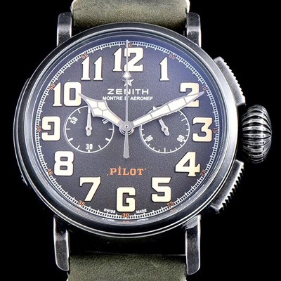 홍콩명품 [제니스] 남성용 파일럿 11.2430.4069/21.C773 빈티지 헤리티지 타입20 크로노그래프 그레이 샌드 다이얼 오토매틱 무브먼트 ZEN4212  