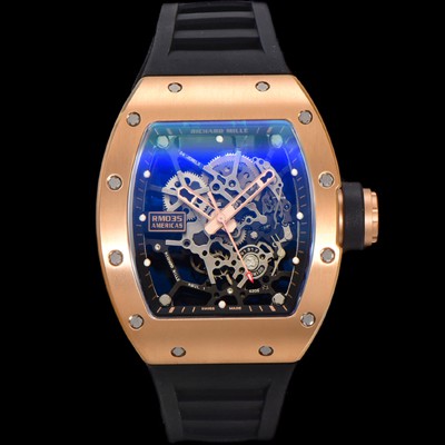 홍콩명품 [리차드밀러] 남성용 RM035 라파엘 나달 수동/기계식 18K로즈골드 48mm 러버줄 블랙 스켈레톤 다이얼  ric0223  