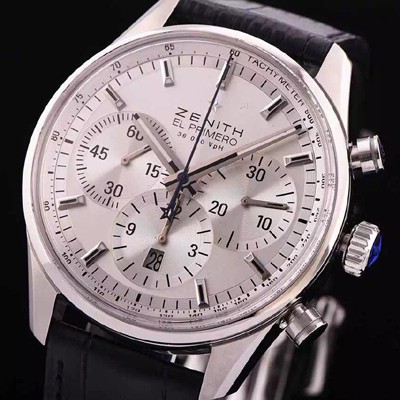 홍콩명품 [제니스] 남성용 엘 프리매로 03.2110.40001.C498화이트 다이얼 오토매틱 무브먼트 실버다이얼 ZEN4222  