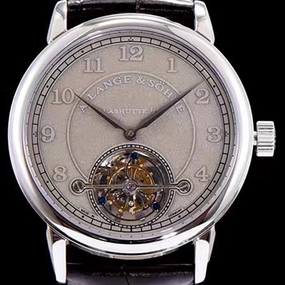 홍콩명품 [아랑게운트죄네] 남성용 Handwerkskunst 그레이 다이얼 투어빌론 무브먼트 LAN4202  