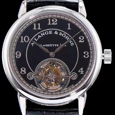 홍콩명품 [아랑게운트죄네] 남성용 Handwerkskunst 블랙 다이얼 투어빌론 무브먼트 LAN4200  