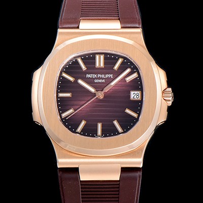 홍콩명품 [파텍필립]남성용 노틸러스 5711/1R-001 러버밴드 Cal.324 S C타입무브 오토매틱 18K 로즈골드 40미리 브라운 다이얼 PAT78455  