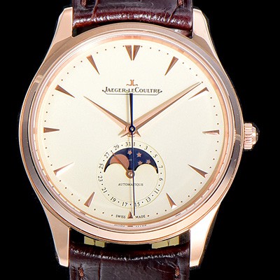 홍콩명품 [예거 르꿀르뜨]남성용 마스터 울트라 씬 문페이즈 39미리 오토매틱 18K로즈골드 화이트다이얼 JAG16073  