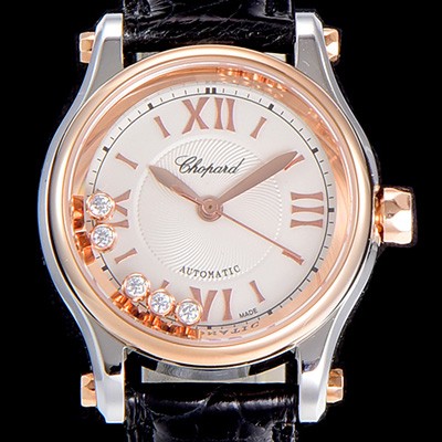 홍콩명품 [쇼파드]여성용 해피스포츠 미니 오토매틱 30미리 레이디스 18K 로즈골드 화이트다이얼 CHO25941  