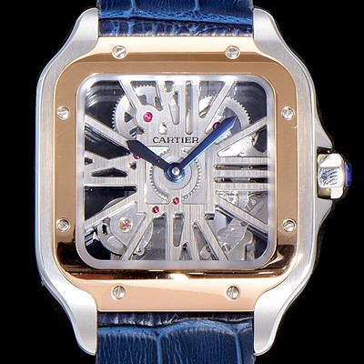 홍콩명품 [까르띠에]남성용  산토스 더 까르띠에 수동/기계식 라지39.8미리 18k 로즈골드  스켈레톤 다이얼 CAR37394  