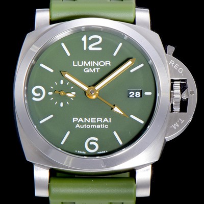 홍콩명품 [파네라이]남성용 루미노르 PAM01056 1950 3데이 44미리 오토매틱 GMT 그린다이얼 PAN94403  