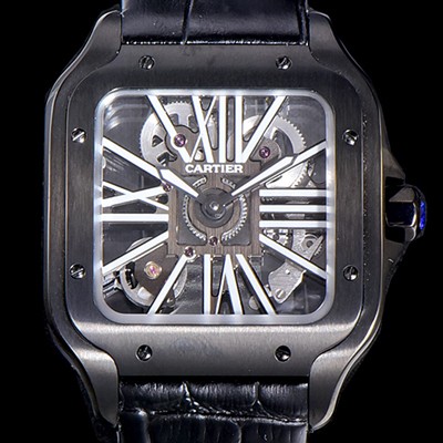 홍콩명품 [까르띠에]남성용  산토스 더 까르띠에 수동/기계식 라지39.8미리 PVD 코팅 스켈레톤 다이얼 CAR64387  