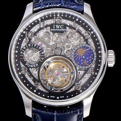 홍콩명품 [아이더블유씨]남성용  포르투기즈 42미리 수동/기계식 투어빌론(뚜르삐옹) 스켈래톤 다이얼 블랙다이얼 IWC90007  