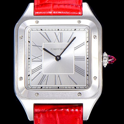 홍콩명품 [까르띠에]남여공용 산토스 두몽트 쿼츠 커플시계 38미리 43미리/38미리 M/S 실버다이얼 CAR78582  