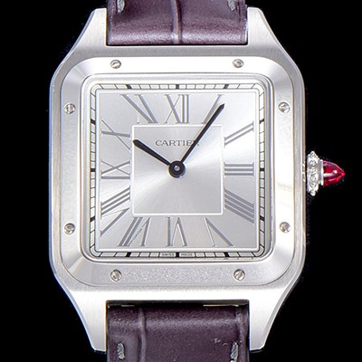 홍콩명품 [까르띠에]남여공용 산토스 두몽트 쿼츠 커플시계 38미리 43미리/38미리 M/S 실버다이얼 CAR29758  