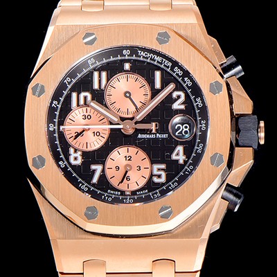 홍콩명품 [오데마피게]남성용  1:1버전 베스트 에디션 로얄오크 오프오셔 18K로즈골드 42미리 오토매틱 크로노그래프 기능 블랙다이얼 AUD95028  