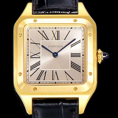 홍콩명품 [까르띠에]남여공용 산토스 두몽트 쿼츠 커플시계 18K 옐루골드 38미리 43미리/38미리 M/S 실버다이얼 CAR70866  