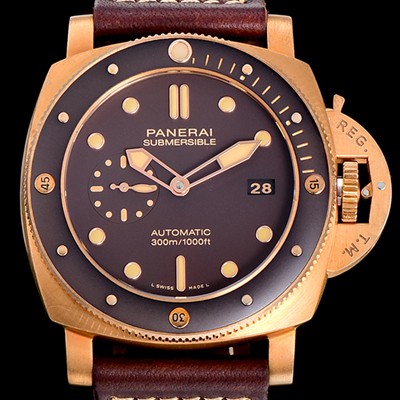 홍콩명품 [파네라이]남성용 루미노르 PAM0968 섭머져블 47미리 구제처리 청동/브론즈소재 오토매틱 브라운다이얼 PAN61760  