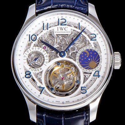 홍콩명품 [아이더블유씨]남성용  포르투기즈 42미리 수동/기계식 투어빌론(뚜르삐옹) 스켈래톤 다이얼 블랙다이얼 IWC27041  