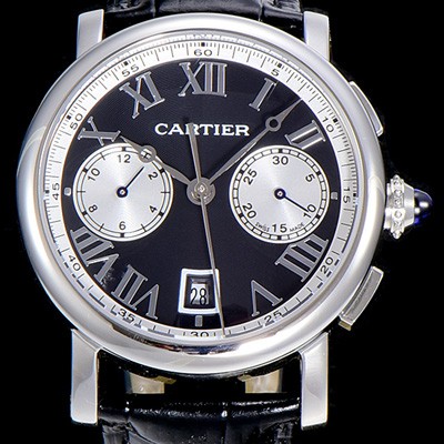 홍콩명품 [까르띠에]남성용 로톤드 더 까르띠에 크로노그래프 40미리 블랙다이얼 CAR10408  