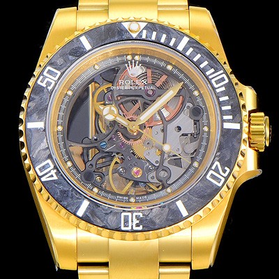 홍콩명품 [로렉스]남성용 서브마리너 스켈레톤 다이얼 40미리 금장시계 오토매틱 ROL83440  