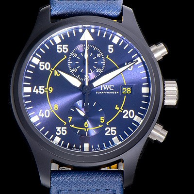 홍콩명품 [아이더블유씨]남성용 파일럿 워치 탑건 IW389008 크로노그래프 44.5미리 메르세데스-AMG 블루다이얼 오토매틱 IWC91976  