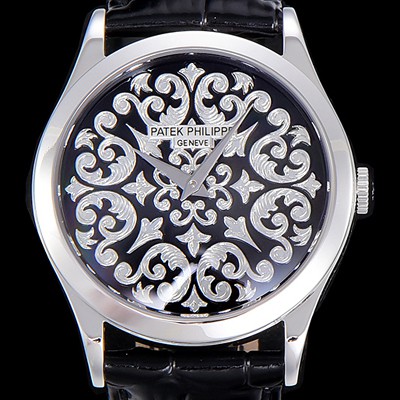홍콩명품 [파텍필립]남성용 칼라트라바 인그레이빙 38미리 오토매틱 블랙다이얼 PAT45725  