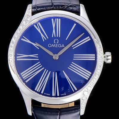 홍콩명품 [오메가]여성용 드빌 스틸 트레저 다이아몬드 36미리 쿼츠 블루다이얼 OMG86567  