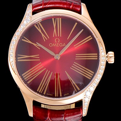 홍콩명품 [오메가]여성용 드빌 트레저 금장 다이아몬드 36미리 쿼츠 래드다이얼 OMG87215  