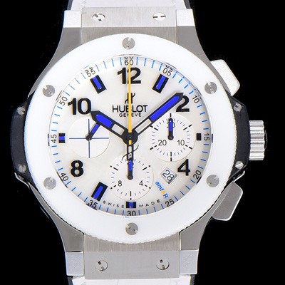 홍콩명품 [휴블렛]남성용 빅뱅 크로노그래프 44미리 세라믹 우레탄 오토매틱 화이트다이얼 HUB39835  