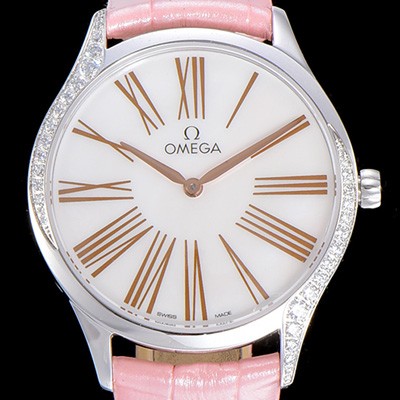 홍콩명품 [오메가]여성용 드빌 스틸 트레저 다이아몬드 36미리 쿼츠 화이트다이얼 OMG33575  