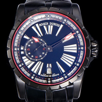 홍콩명품 [로저드빌]남성용 엑스칼리버 오토매틱 45미리 DCL/LE 블랙 코팅 블랙다이얼 ROG16517  