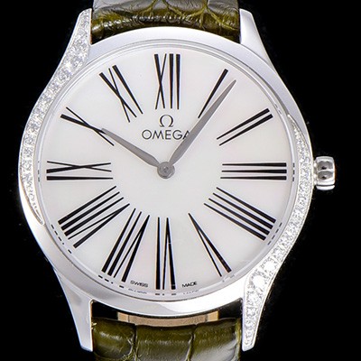 홍콩명품 [오메가]여성용 드빌 스틸 트레저 다이아몬드 36미리 쿼츠 화이트 다이얼 OMG79077  