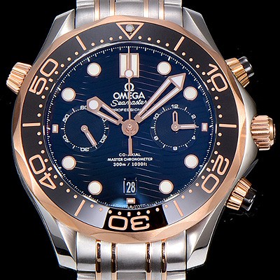 홍콩명품 [오메가]남성용 씨마스터 다이버 300M 마스터 크로노그래프 로즈골드 44mm 블랙다이얼 OMG83623  
