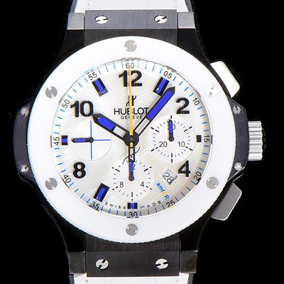 홍콩명품 [휴블렛]남성용 빅뱅 크로노그래프 44미리 PVD 코팅 세라믹 우레탄 오토매틱 화이트다이얼 HUB47949  