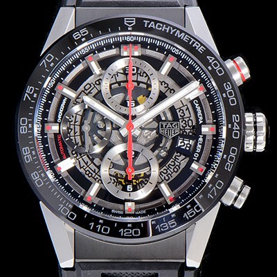 홍콩명품 [태그호이어]남성용 신상품출시!! 까레라 칼리버 크로노그래프 오토매틱 45mm 블랙다이얼 TAG65464  