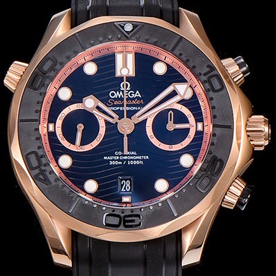 홍콩명품 [오메가]남성용 씨마스터 다이버 300M 마스터 크로노그래프 로즈골드 44mm 블랙다이얼 OMG11916  