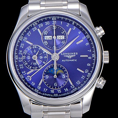 홍콩명품 [론진]남성용 마스터 콜랙션 오토매틱 40mm 문페이즈 블루다이얼 LAN17946  