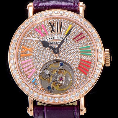 홍콩명품 [프랭크뮬러] 론드 래디 컬러드림 투어빌론 34mm 다이아세팅 화이트다이얼 FRA99378  