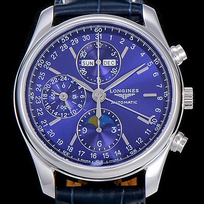 홍콩명품 [론진]남성용 마스터 콜랙션 오토매틱 40mm 문페이즈 블루다이얼 LAN33765  