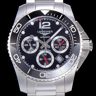 홍콩명품 [론진]남성용 하이드로콘퀘스트 다이버워치 43mm 크로노그래프 기능 블랙다이얼 LAN58555  