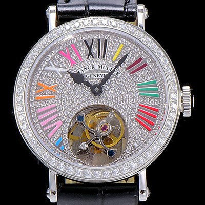 홍콩명품 [프랭크뮬러] 론드 래디 컬러드림 투어빌론 34mm 다이아세팅 화이트다이얼 FRA53984  