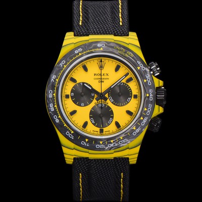 홍콩명품 [로렉스] 남성용 데이토나 DIW 포지드카본 커스텀 40미리 크로노그래프 오토매틱 Cal.4130 무브먼트 옐로우 다이얼 ROL79835  