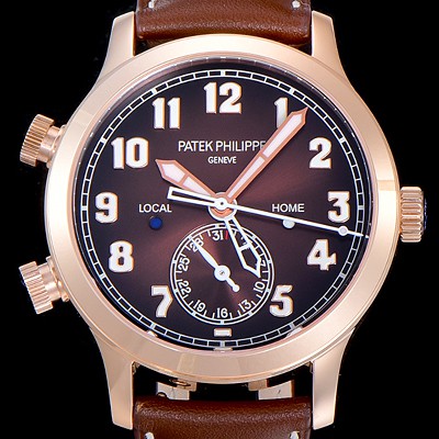 홍콩명품 [파텍필립]남성용 컴플리케이션 칼라트라바 파일럿 트레블 타임 42mm 브라운다이얼 PAT34340  